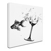 Trademark Fine Art Nick Bantock 'Fish & Wine Glass' Canvas Art, 18x18 ALI2185-C1818GG